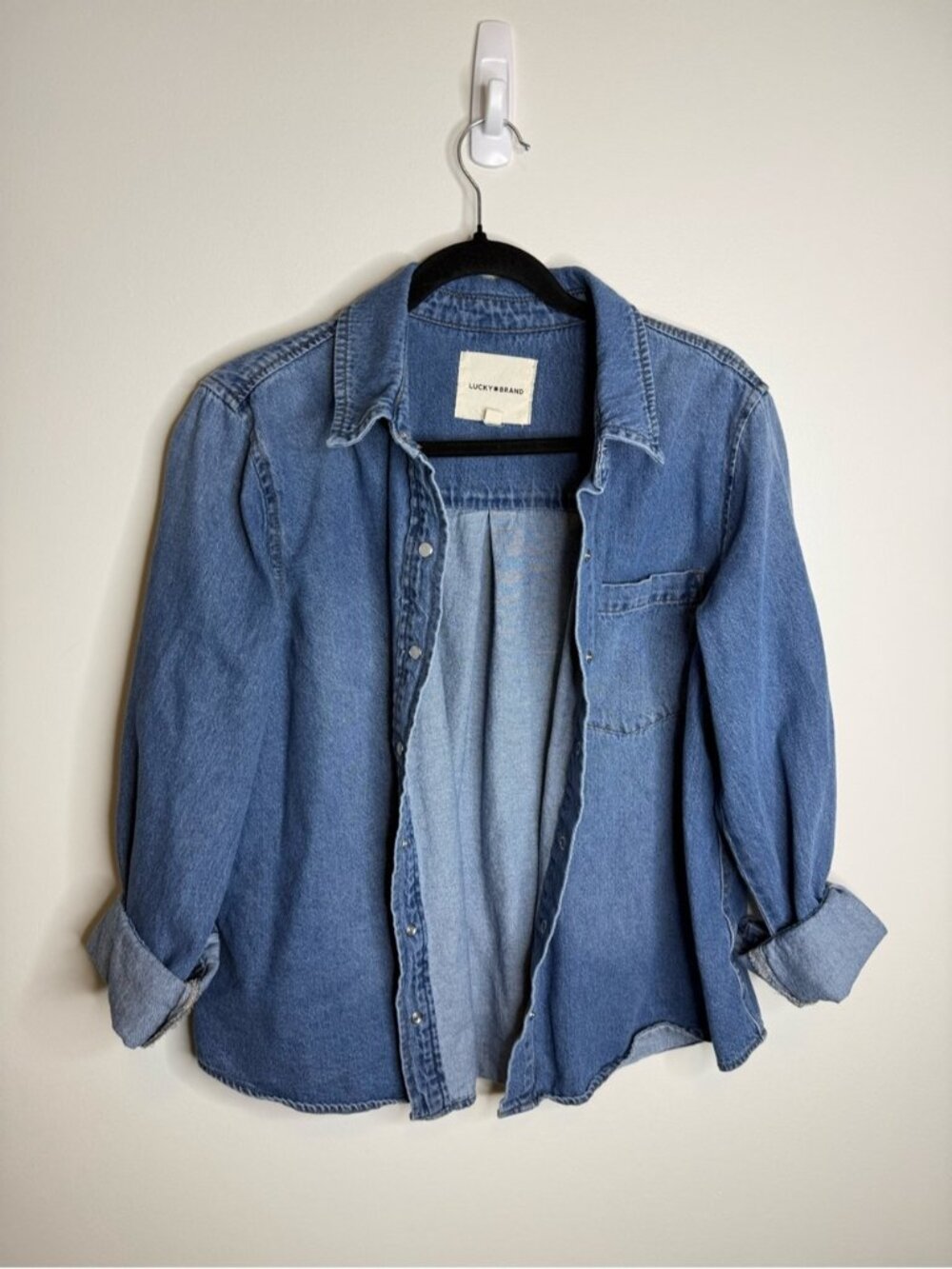 Lucky Brand size large Blue Denim Shirt Jacket